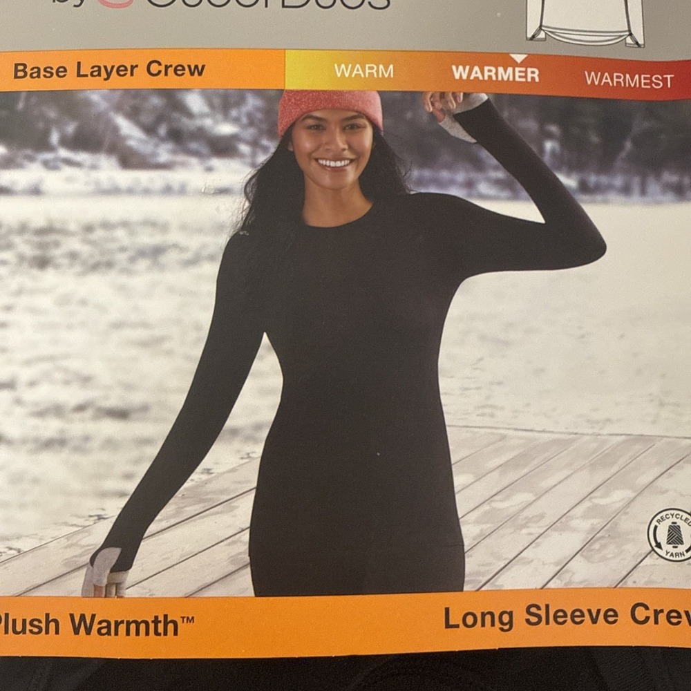 Cuddl Duds Climate Right Women Black Long Sleeve Crew Shirt Size Medium